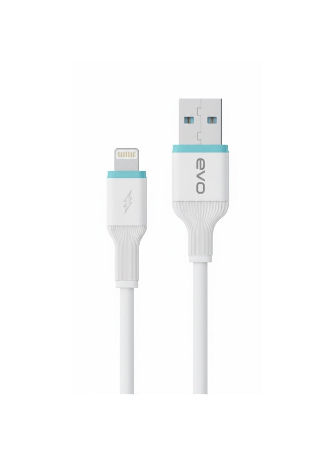 إيفو كابل B06I عالي السرعة لنقل البيانات والشحن بقدرة 3 أمبير، من USB إلى Lightning لأجهزة iPhone و iPad، شحن سريع ونقل بيانات مستقر، تصميم متين ومعزز، حماية ذكية ضد التيار الزائد وارتفاع درجة الحرارة، تصميم أنيق - Image 1